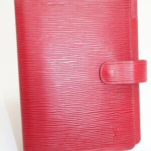 Louis Vuitton Red Epi Leather Small Ring Agenda PM Diary Cover SP 4057 READ